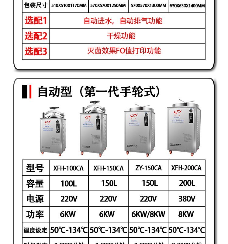 新丰/中友实验室高温高压蒸汽灭菌器/灭菌锅选型表