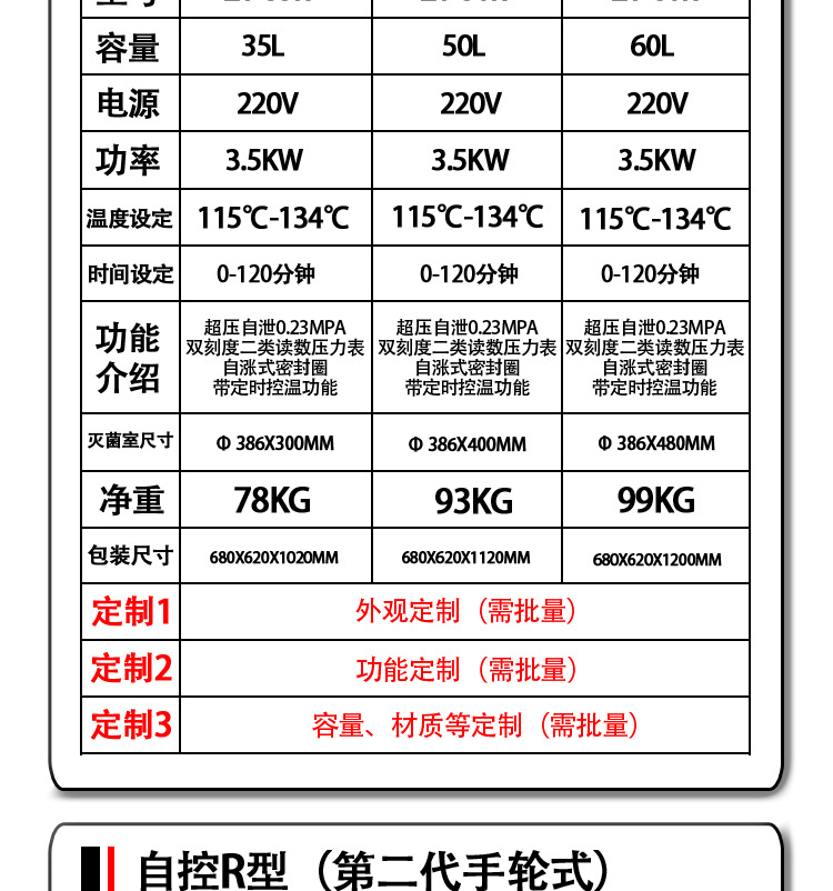 新丰/中友实验室高温高压蒸汽灭菌器/灭菌锅选型表